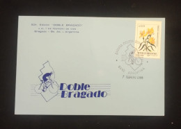 C) 1988. ARGENTINA. FDC. DOUBLE BRAGADA CYCLING RACE. YELLOW FLOWER STAMP. XF - Argentinien
