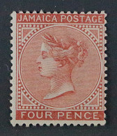 JAMAIKA  18 *  1883, Victoria 4 P. Wz. CA, Originalgummi, Falzrest, KW 500,- € - Jamaica (...-1961)