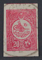 1909, Türkei 161 I U, Tugra Mohamed 20 Pa. Type I, UNGEZÄHNT, Sehr Selten - Gebruikt