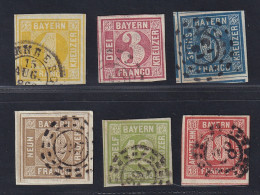 BAYERN 8-13, Ausgabe 1862, 1-18 Kr. Komplett, Sauber Gestempelt, 395,-€ - Used