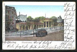 Goldfenster-AK Aachen, Elisenbrunnen Mit Strassenbahn  - Altri & Non Classificati