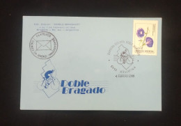 C) 1988. ARGENTINA. FDC. DOUBLE BRAGADA CYCLING RACE. PURPLE FLOWER STAMP. XF - Argentinien