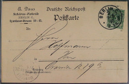 Dt. Reich 46 Aa,  Adler 5 Pfg. Dunkelgrün, Auf Karte, Selten, Geprüft KW 110,- € - Storia Postale