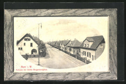 Präge-AK Buer I. W., Kolonie Der Zeche Bergmannsglück, Strassenpartie  - Bergbau