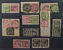 1862/68, BADEN Aus 17 - 23, Schöne Kollektion, Farbfrankaturen, Paare, Stempel - Gebraucht