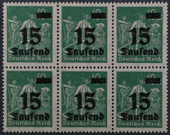 Dt. Reich 279 Az (6) ** 5 T/40 Mk. KARTONPAPIER SECHSERBLOCK, Geprüft KW 240,- € - Neufs