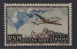 1951, SAN MARINO 462 ** Flugpost 1000 Lire, Postfrisch, Top-Qualität, 700,-€ - Nuovi