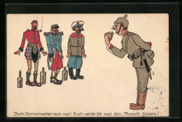 AK Deutscher Soldat Bläst Feinden Den Marsch  - Guerre 1914-18