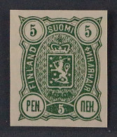 Finnland  28 U **  1889, Wappen 5 P. UNGEZÄHNT, Postfrisch, SELTEN, KW 180,- € - Neufs