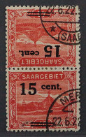 1921, SAAR 73 A Kdr IV, 15 C. KEHRDRUCK Sauber Gestempelt, Fotobefund, 500,-€ - Oblitérés