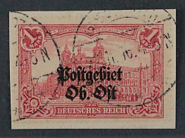 Ober-Ost  12 A, 1 Mk. SELTENE ZÄHNUNG 26:17, Gestempelt, Geprüft KW 200,- € - Besetzungen 1914-18