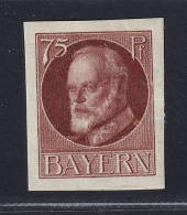 BAYERN 135 B I, 75 Pfg. Rotbraun Ohne Aufdruck UNGEZÄHNT, Originalgummi, 300,-€ - Mint