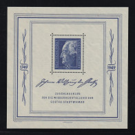 1949, SBZ   Bl. 6 ** Goethe-Block Postfrisch, Tadellos, MICHEL 220,-€ - Ungebraucht