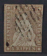 Schweiz 13 II Azm (SBK 22 F) 1. Berner Druck SEIDENPAPIER, Fotobefund, 1000,-€ - Gebraucht