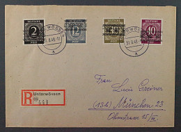 1948, BIZONE 56 + 40 I, Ziffer 12 + 40 Pfg Netz Auf R-Brief, Fotoattest 1647,-€ - Covers & Documents