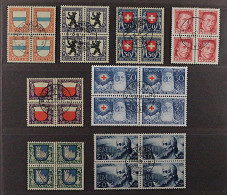 SCHWEIZ VIERERBLOCKS Juventute Ex 1922/30 (SBK J21-53) ZentrumStempel, 385,-SFr. - Used Stamps
