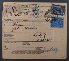 1908, ÖSTERREICH Levante 61+63 Brief Jubiläum 20 Pia. Auf Auslandspaketkarte - Oostenrijkse Levant