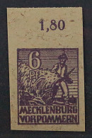 1946, SBZ 33 Y D U ** 6 Pfg. Bauer UNGEZÄHNT, FARBE ! Postfrisch, Geprüft 300,-€ - Ungebraucht