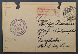 1923, HALLE 1 IIa, Gebührenz. Karmin, Kleine Schrift, Auf Karte,geprüft, 1800,-€ - 1922-1923 Emissioni Locali