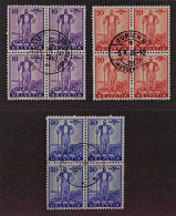 SCHWEIZ 294-96 Viererblock EST (SBK W2-4), Patria Zentrum-Stempel, 260,- SFr - Oblitérés