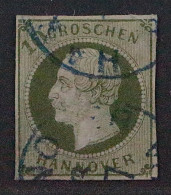 1861, HANNOVER 18, König Georg 10 Gr. Grün, Sauber Gestempelt, Geprüft 1700,-€ - Hanovre