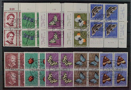 SCHWEIZ VIERERBLOCKs Juventute 1951/52 (SBK J138-47,) ZentrumStempel, 168,-SFr. - Oblitérés