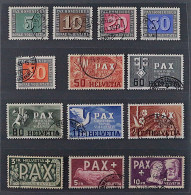 Schweiz  447-59,  PAX Satz 5 Rp.-10 Fr. Sauber Gestempelt, Geprüft, KW 1000,- € - Oblitérés