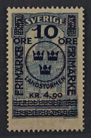 1921, SCHWEDEN 96 ** Landsturm Höchstwert 4,90 Kr. Postfrisch, 240,-€ - Ungebraucht