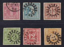 Bayern  2-7,  Ausgabe 1850, 3- 18 Kr. Kompletter Satz, Sehr Schön, KW 499,- € - Used