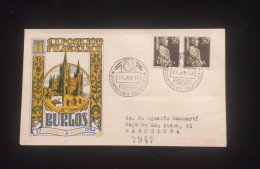 C) 1954. SPAIN. FDC. CHURCH OF BURGOS. DOUBLE STAMP OF SANTO COMPOS. XF - Other & Unclassified