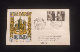 C) 1954. SPAIN. FDC. CHURCH OF BURGOS. DOUBLE STAMP OF SANTO COMPOS. XF - Autres & Non Classés