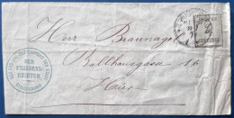 Lettre Imprimée D'assignation Du Juge De Strasbourg Du 24 Juil 1871 N°3 4c Gris Obliteré Dateur Allemand De STRASSBURG - Briefe U. Dokumente