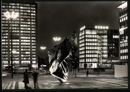 Fotografie Unbekannter Fotograf, Ansicht Berlin, Ernst-Reuter-Platz, Bronzeplastik Von Prof. Heiliger, Osram-Haus  - Places