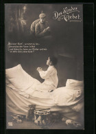 AK Des Kindes Gebet, Kleiner Knirps Im Kinderbett Beim Gebet Für Den Vater  - War 1914-18