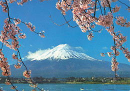 CPSM JAPAN - Mt. Fuji And Cherry Blossoms-Timbre    L2963 - Autres & Non Classés