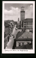 AK Gablonz / Jablonec Nad Nisou, Blick In Die Rathausstrasse  - República Checa