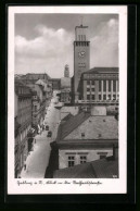 AK Gablonz / Jablonec Nad Nisou, Blick In Die Rathausstrasse  - Tchéquie