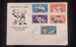 C) 1965. PARAGUAY. FDC. II ANNIVERSARY OF THE DEATH OF PRESIDENT KENNEDY. MULTIPLE STAMPS OF THE KENNEDY FAMILY AND SIR - Paraguay