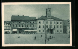 AK Aussig /Elbe, Marktplatz Mit Bürgern Und Geschäften  - Tchéquie