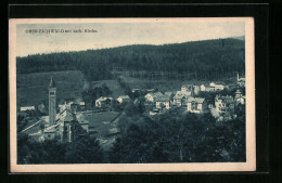 AK Ober-Eichwald, Blick Ins Dorf Mit Kirche  - Czech Republic