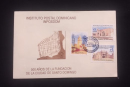 C) 1998. DOMINICAN REPUBLIC. FDC. 500 YEARS OF THE FOUNDATION OF THE CITY OF SANTO DOMINGO. MULTIPLE STAMPS PRIMARY CATH - Autres & Non Classés