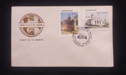 C) 1993. PARAGUAY. FDC. GLOBE. DOUBLE CENTENARY STAMPS OF THE CHURCH OF THE INCARNATION. XF - Paraguay