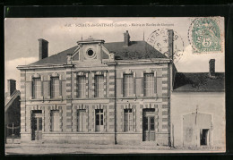 CPA Sceaux-du-Gatinais, Mairie Et Ecoles De Garcons  - Other & Unclassified