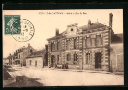 CPA Sceaux-du-Gatinais, Mairie Et Rue Du Pont  - Other & Unclassified