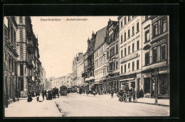 AK Saarbrücken, Bahnhofstrasse Mit Geschäften Und Fuhrwerken  - Saarbrücken