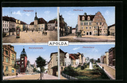 AK Apolda, Marktplatz, Stadthaus, Heidenberg  - Apolda