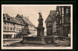 AK Nordhausen, Neptunbrunnen Und Kornmarkt  - Nordhausen