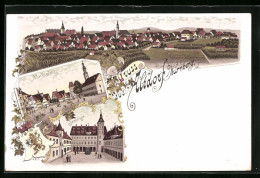 Lithographie Altdorf Bei Nürnberg, Marktplatz, Seminar, Totalansicht  - Nuernberg