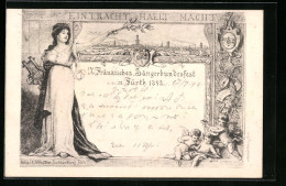 AK Fürth, IX. Fränkisches Sänderbundesfest In 1898, Engelsgestalten  - Other & Unclassified