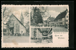 AK Welzheim, Kirche, Marktplatz Mit Rathaus  - Other & Unclassified